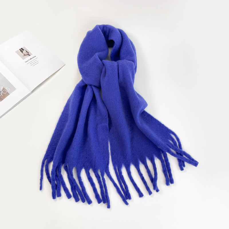 Écharpe unisexe épaisse et surdimensionnée de couleur unie