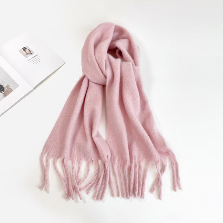 Écharpe unisexe épaisse et surdimensionnée de couleur unie