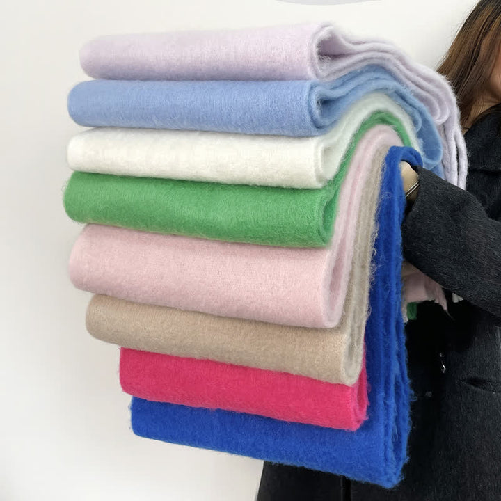 Écharpe unisexe épaisse et surdimensionnée de couleur unie