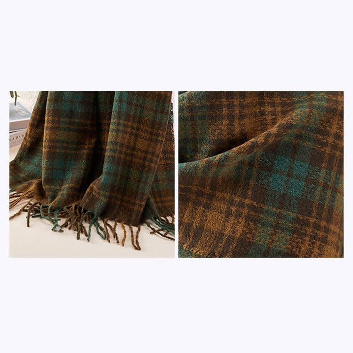 Écharpe à pampilles à motif écossais de luxe unisexe de style britannique - image 5