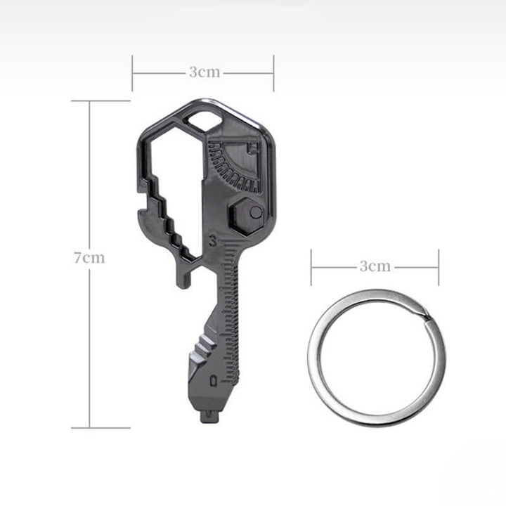 Mini utilitaire 11 en 1 porte-clés en forme de clé pour outils courants - Noir - image 13