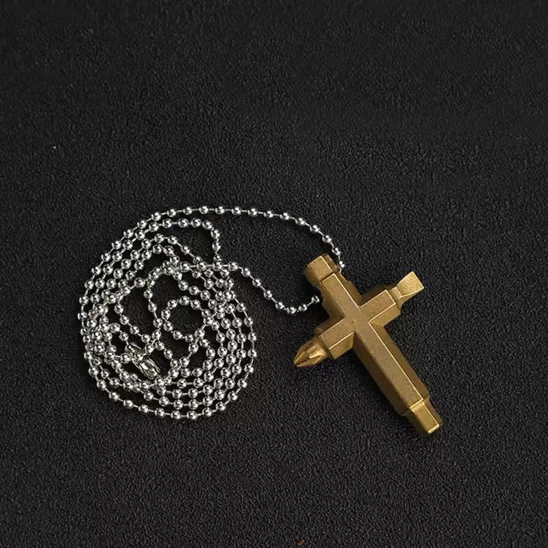 Collier pendentif porte-clés tournevis EDC en croix - image 4