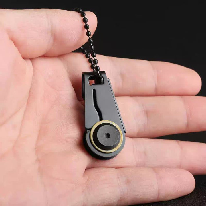 Couteau pliant EDC noir, porte-clés tactique portable