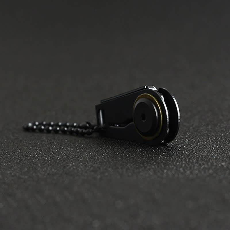 Couteau pliant EDC noir, porte-clés tactique portable