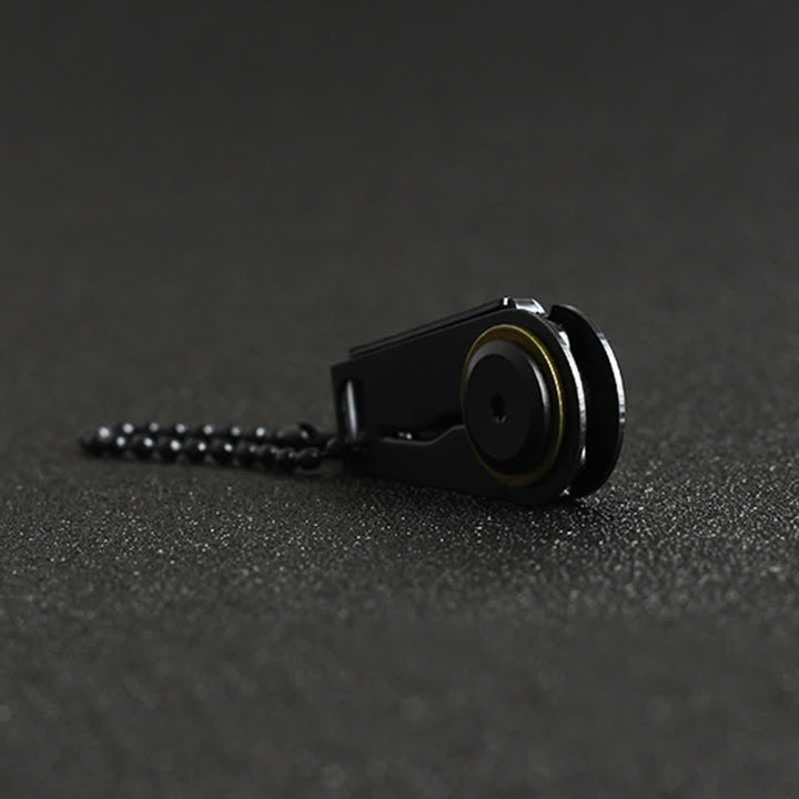 Couteau pliant EDC noir, porte-clés tactique portable