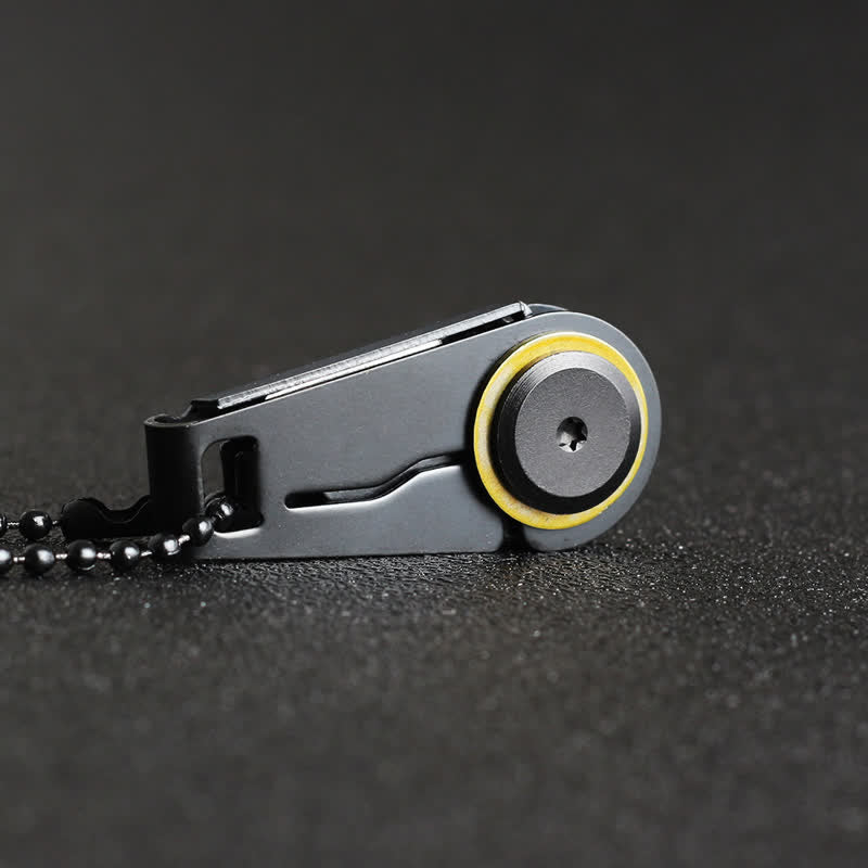 Couteau pliant EDC noir, porte-clés tactique portable