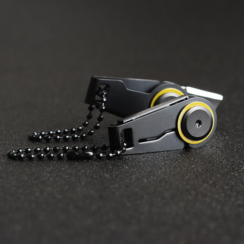Couteau pliant EDC noir, porte-clés tactique portable