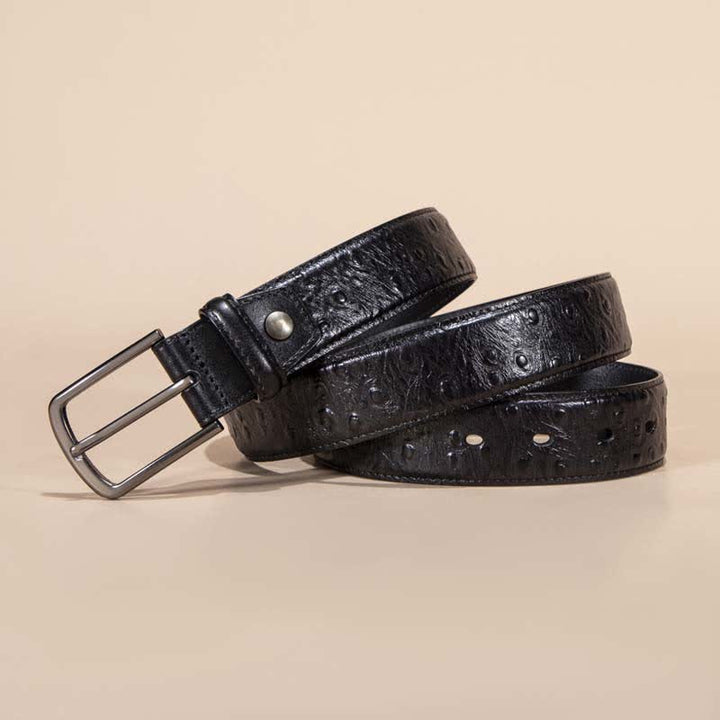 Ceinture en cuir d'alligator à motif crocodile exotique