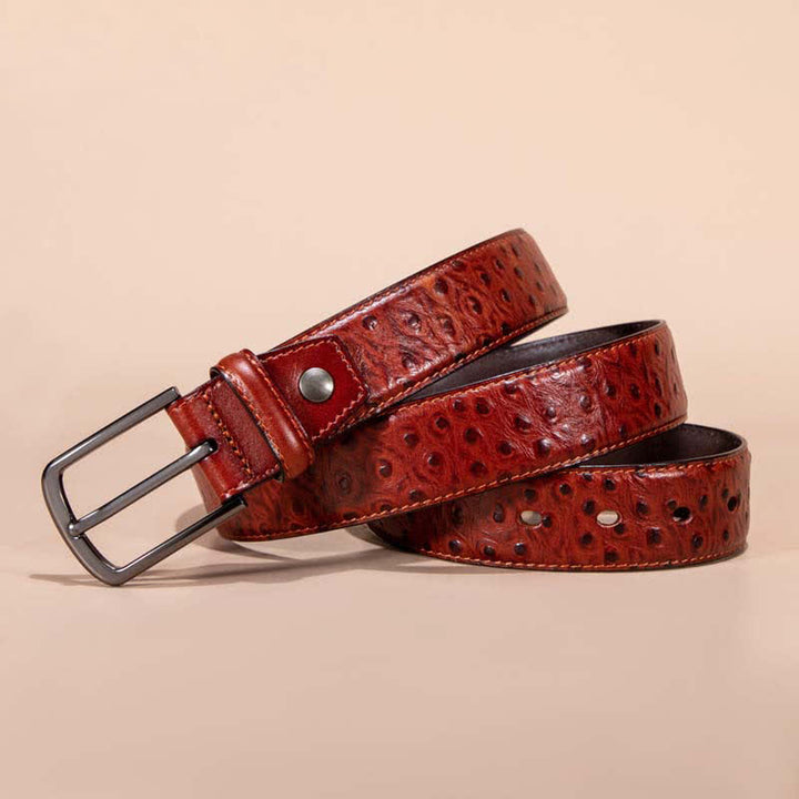 Ceinture en cuir d'alligator à motif crocodile exotique