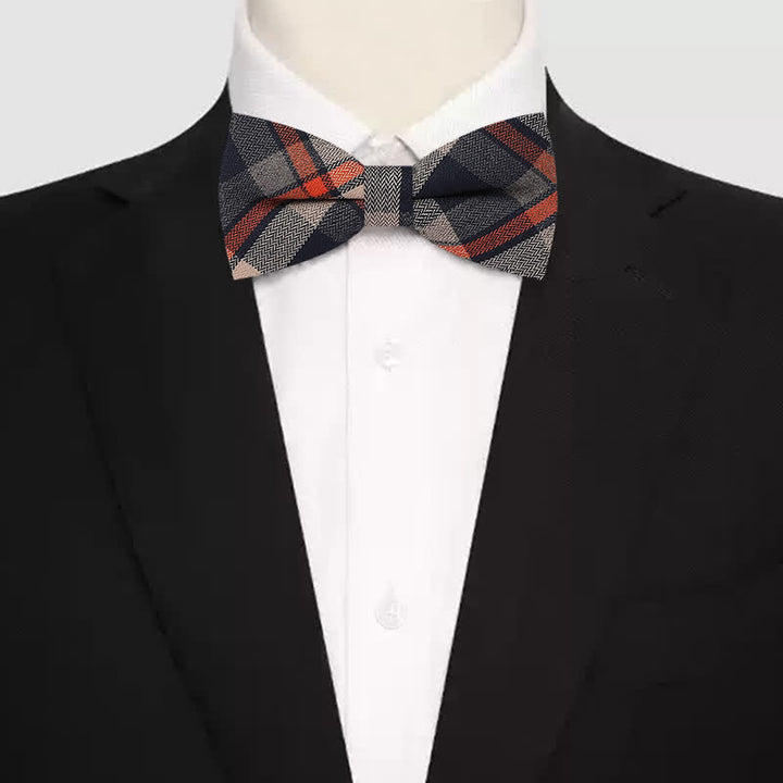 Nœud papillon à carreaux vintage de couleur foncée pour homme