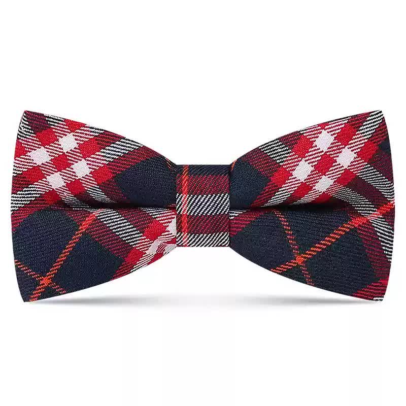 Nœud papillon à carreaux vintage de couleur foncée pour homme