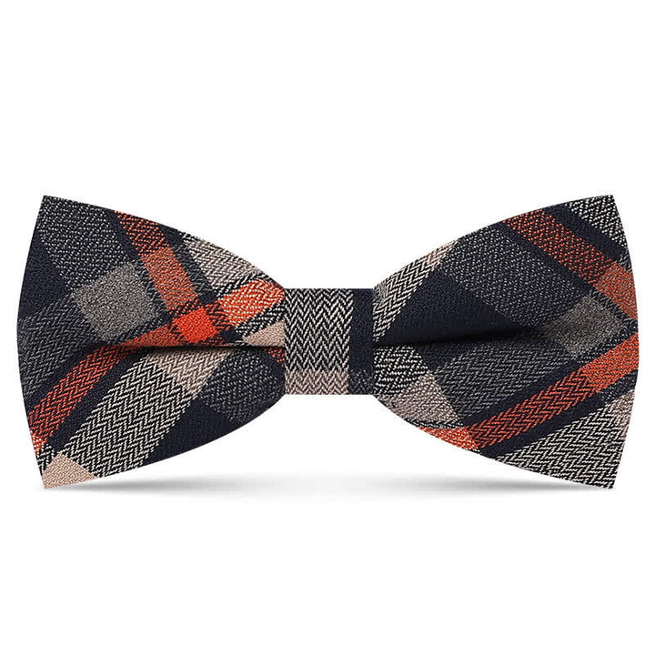 Nœud papillon à carreaux vintage de couleur foncée pour homme