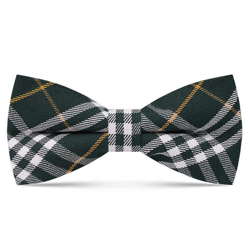 Nœud papillon à carreaux vintage de couleur foncée pour homme