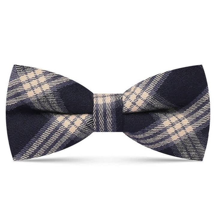 Nœud papillon à carreaux vintage de couleur foncée pour homme
