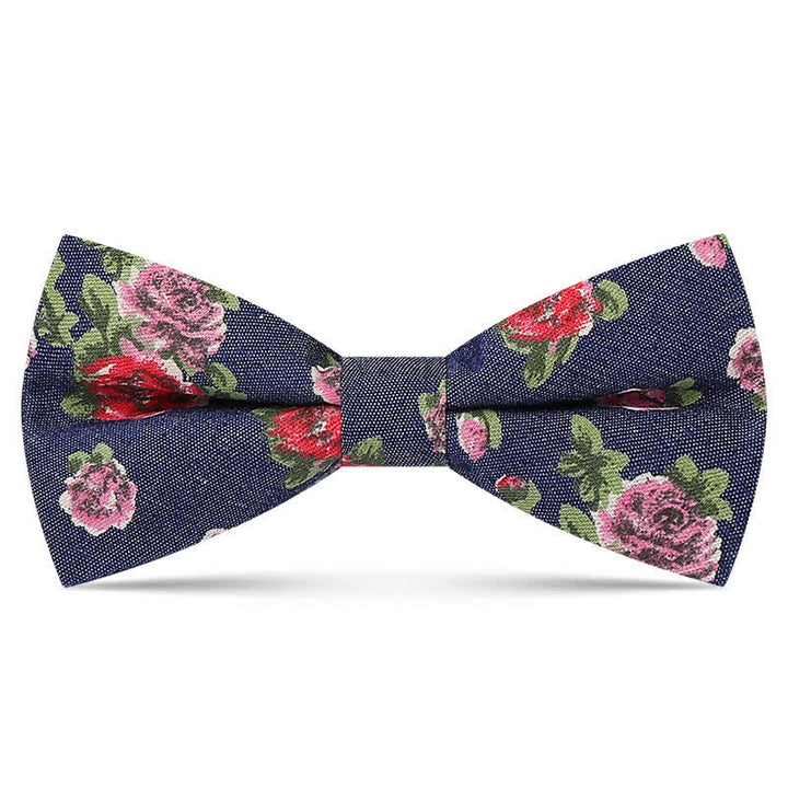 Nœud papillon en coton à imprimé floral délicat pour homme