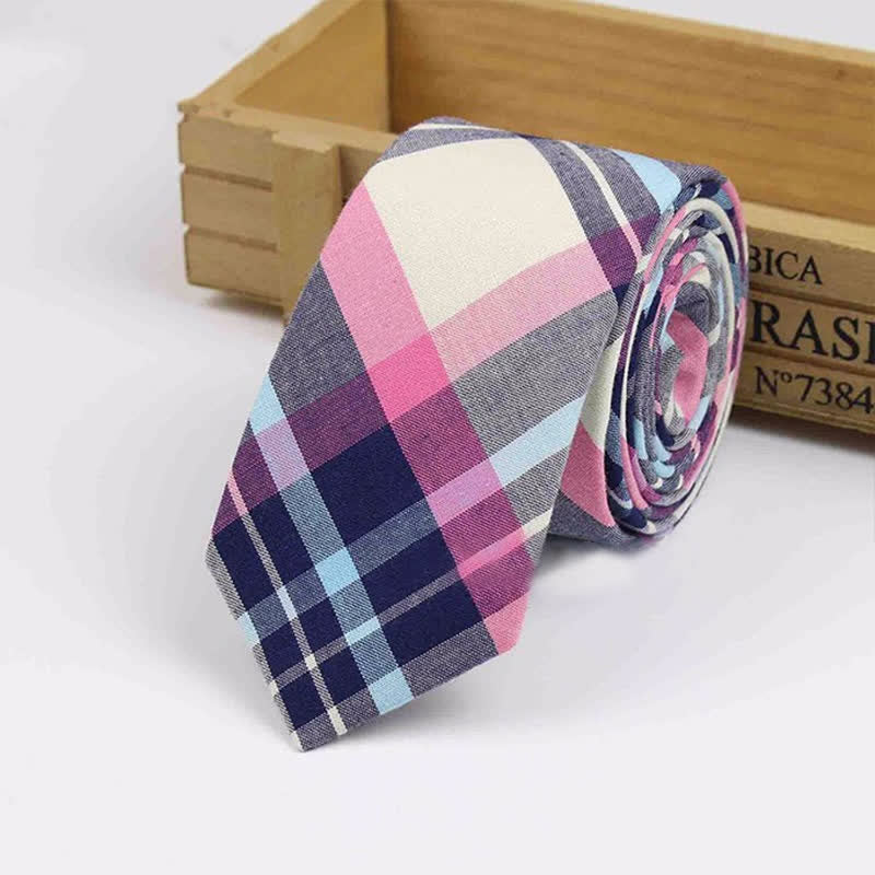 Cravate en coton à carreaux pour homme, style West Country Tradition