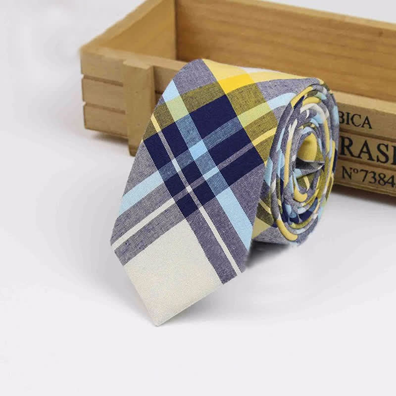 Cravate en coton à carreaux pour homme, style West Country Tradition