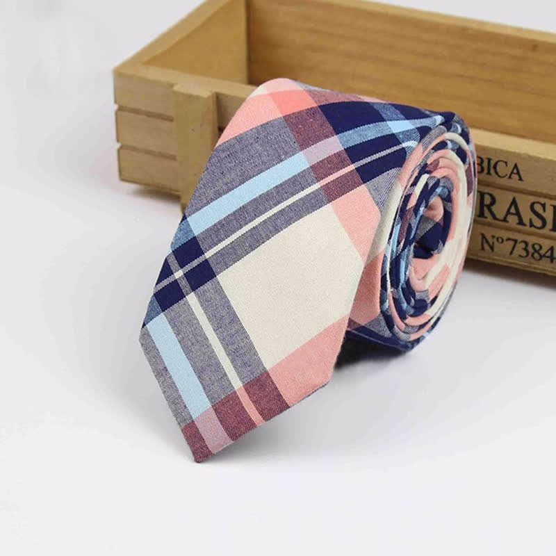 Cravate en coton à carreaux pour homme, style West Country Tradition