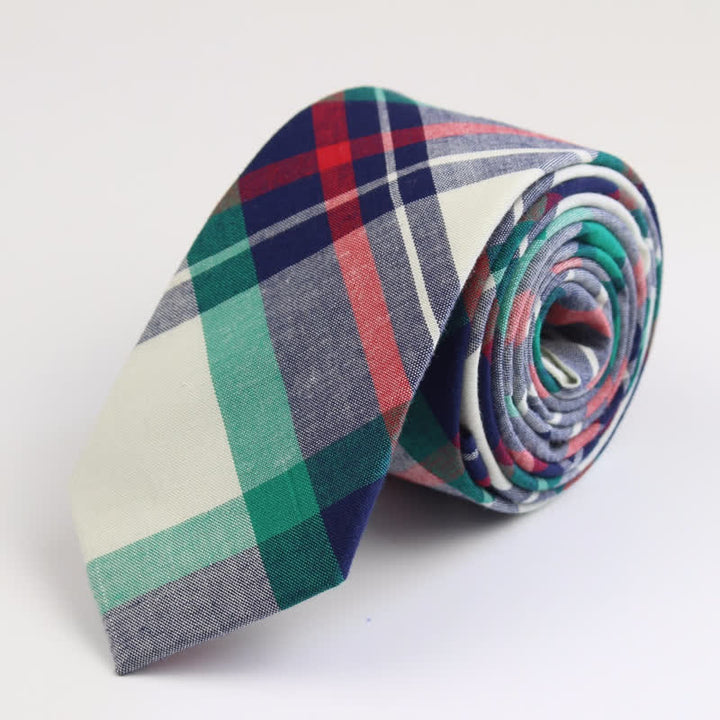 Cravate en coton à carreaux pour homme, style West Country Tradition