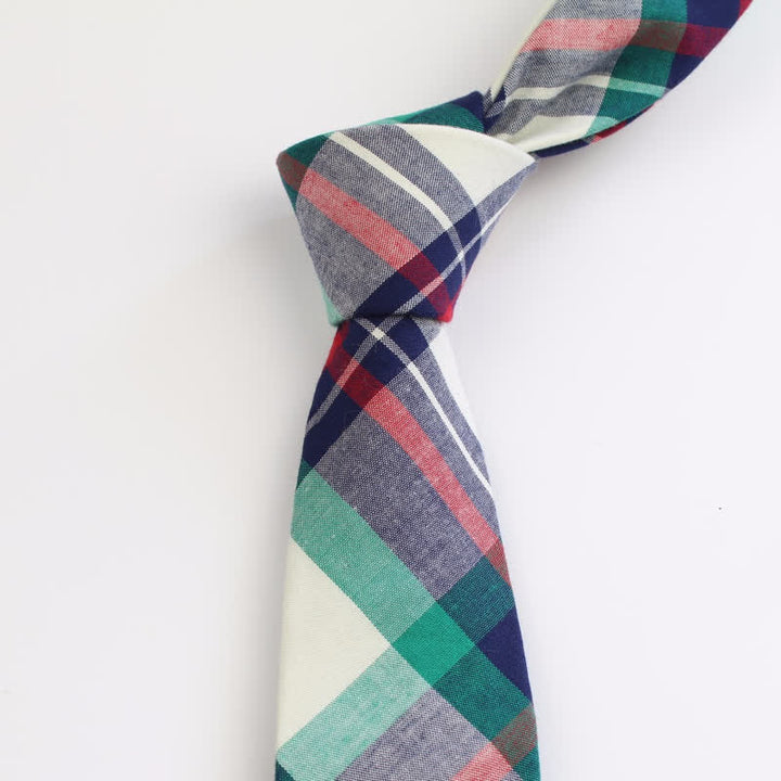 Cravate en coton à carreaux pour homme, style West Country Tradition