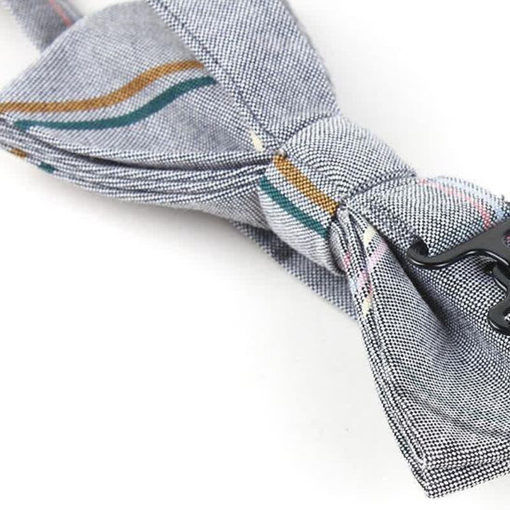 Nœud papillon à carreaux tendance pour homme, avec mouchoir et cravate. - image 12