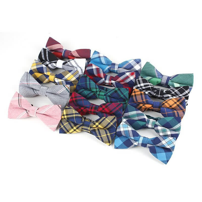 Nœud papillon à carreaux tendance pour homme, avec mouchoir et cravate. - image 7
