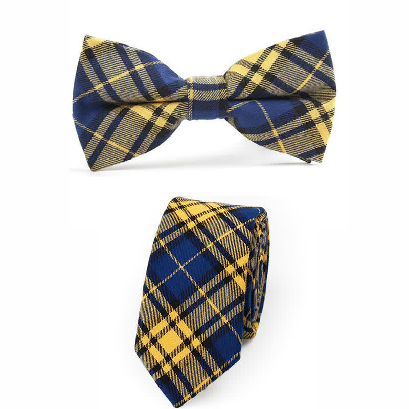 Nœud papillon à carreaux tendance pour homme, avec mouchoir et cravate. - Style n° 5 - 2 pièces - image 26