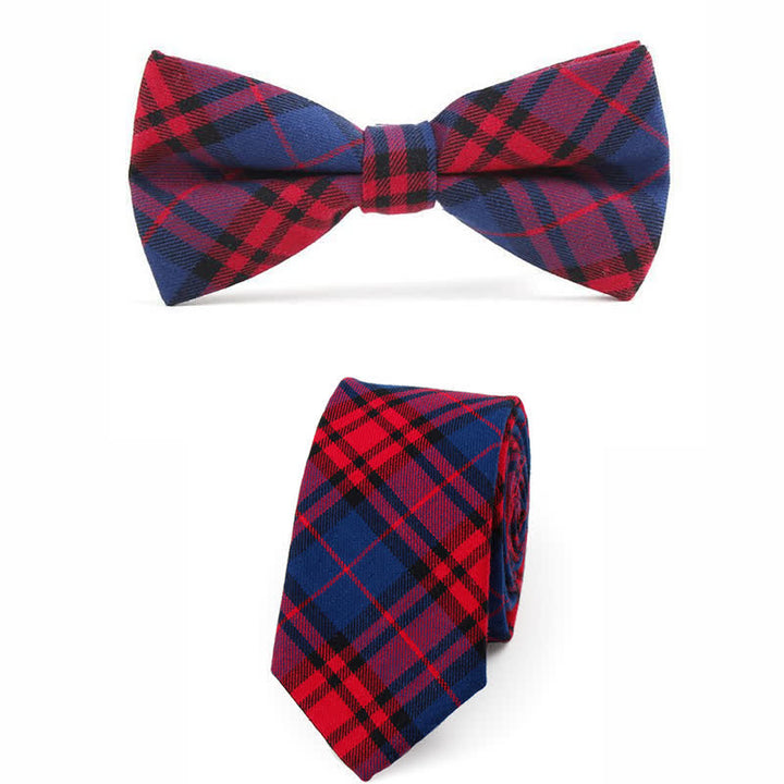 Nœud papillon à carreaux tendance pour homme, avec mouchoir et cravate. - Style n° 4 - 2 pièces - image 23