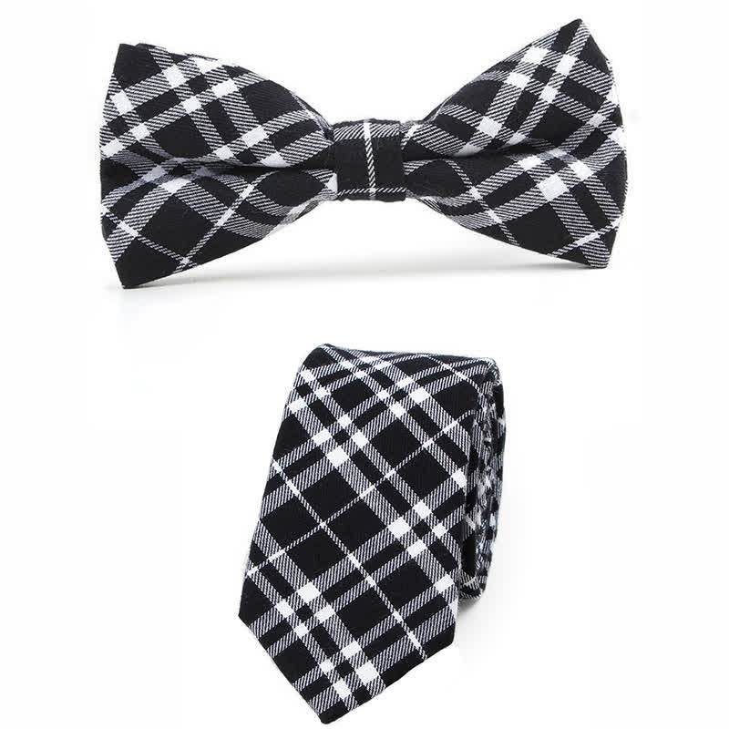 Nœud papillon à carreaux tendance pour homme, avec mouchoir et cravate. - Style n° 6 - 2 pièces - image 29