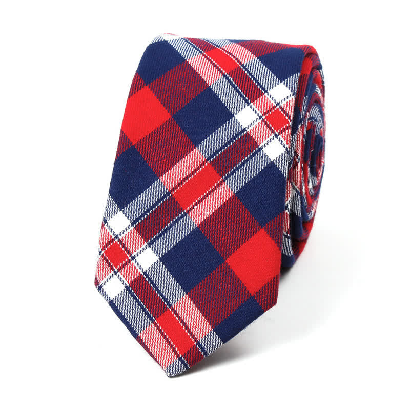 Cravate à motif à carreaux tendance pour hommes