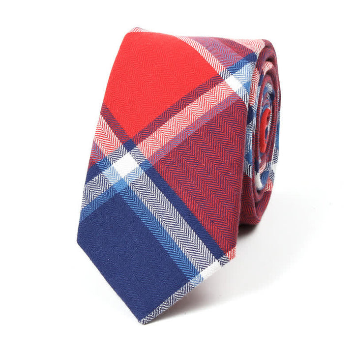 Cravate à motif à carreaux tendance pour hommes