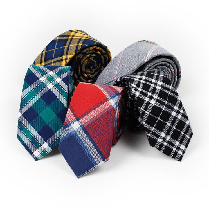 Cravate à motif à carreaux tendance pour hommes