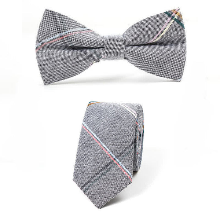 Nœud papillon à carreaux tendance pour homme, avec mouchoir et cravate. - Style n° 2 - 2 pièces - image 13