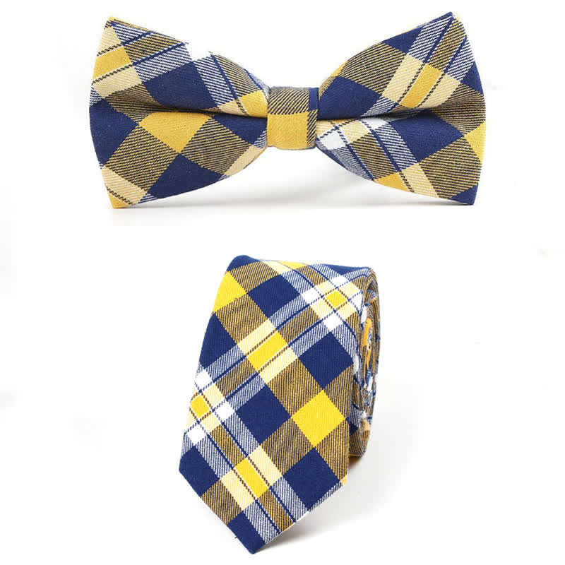 Nœud papillon à carreaux tendance pour homme, avec mouchoir et cravate. - Style n° 11 - 2 pièces - image 44