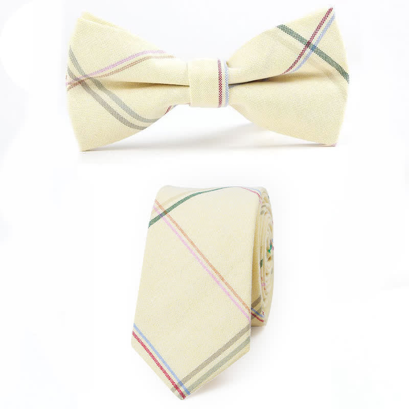 Nœud papillon à carreaux tendance pour homme, avec mouchoir et cravate. - Style n° 13 - 2 pièces - image 50
