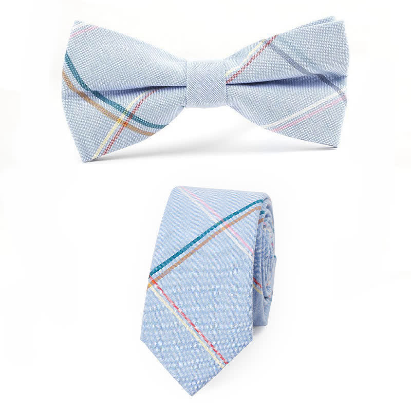 Nœud papillon à carreaux tendance pour homme, avec mouchoir et cravate. - Style n° 15 - 2 pièces - image 56