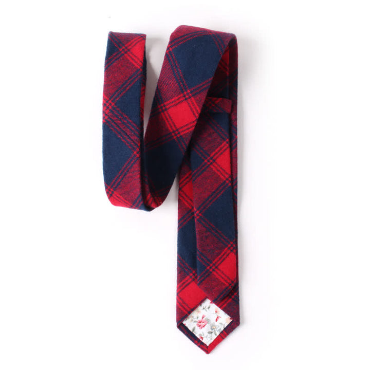 Accessoire de costume formel pour homme Cravate en coton à carreaux - image 3