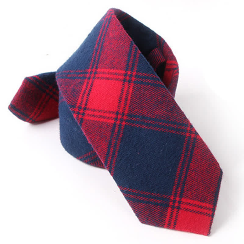 Accessoire de costume formel pour homme Cravate en coton à carreaux - image 1