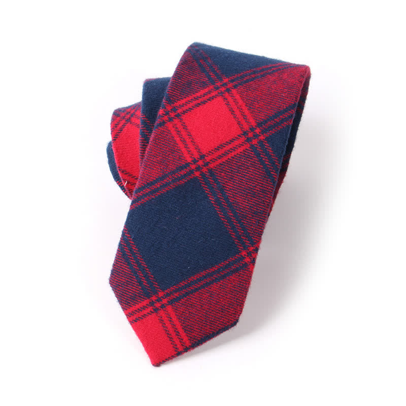 Accessoire de costume formel pour homme Cravate en coton à carreaux - image 2