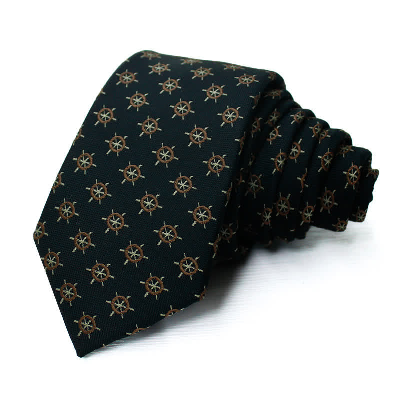 Cravate pour homme à motifs de gouvernail de navire
