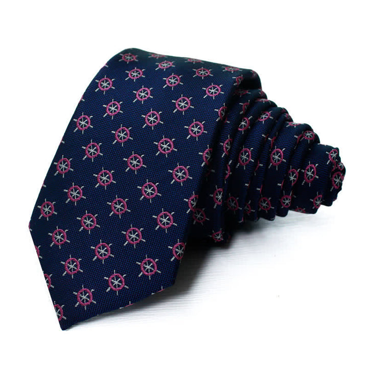 Cravate pour homme à motifs de gouvernail de navire