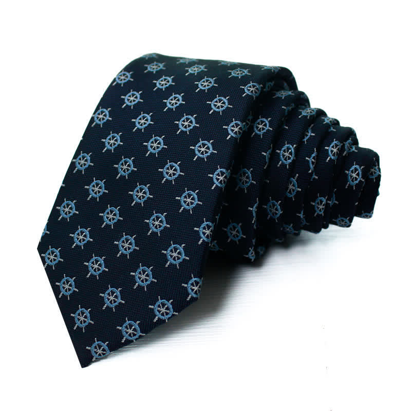 Cravate pour homme à motifs de gouvernail de navire