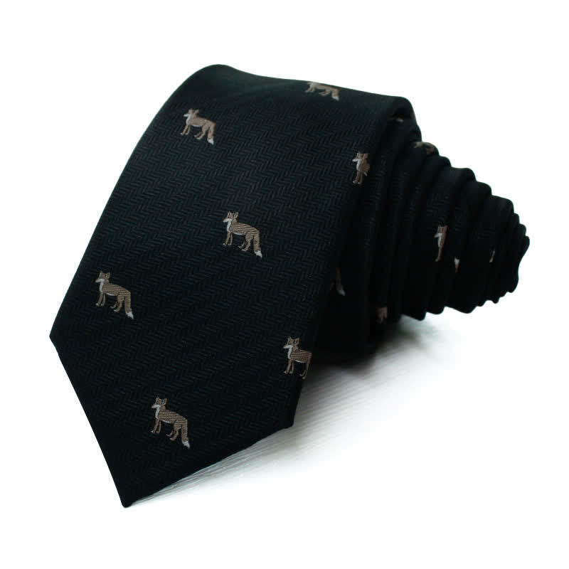 Cravate habillée pour homme à motifs de renards et d'animaux délicats
