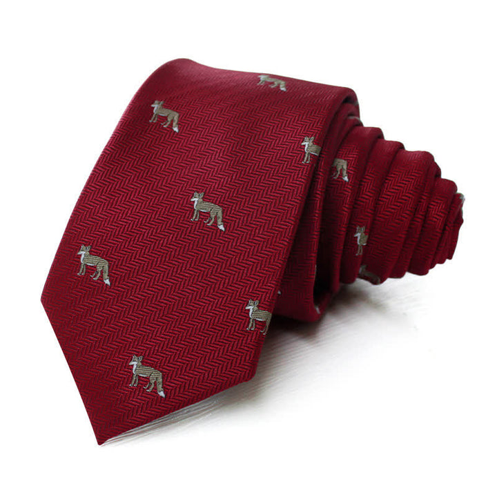 Cravate habillée pour homme à motifs de renards et d'animaux délicats