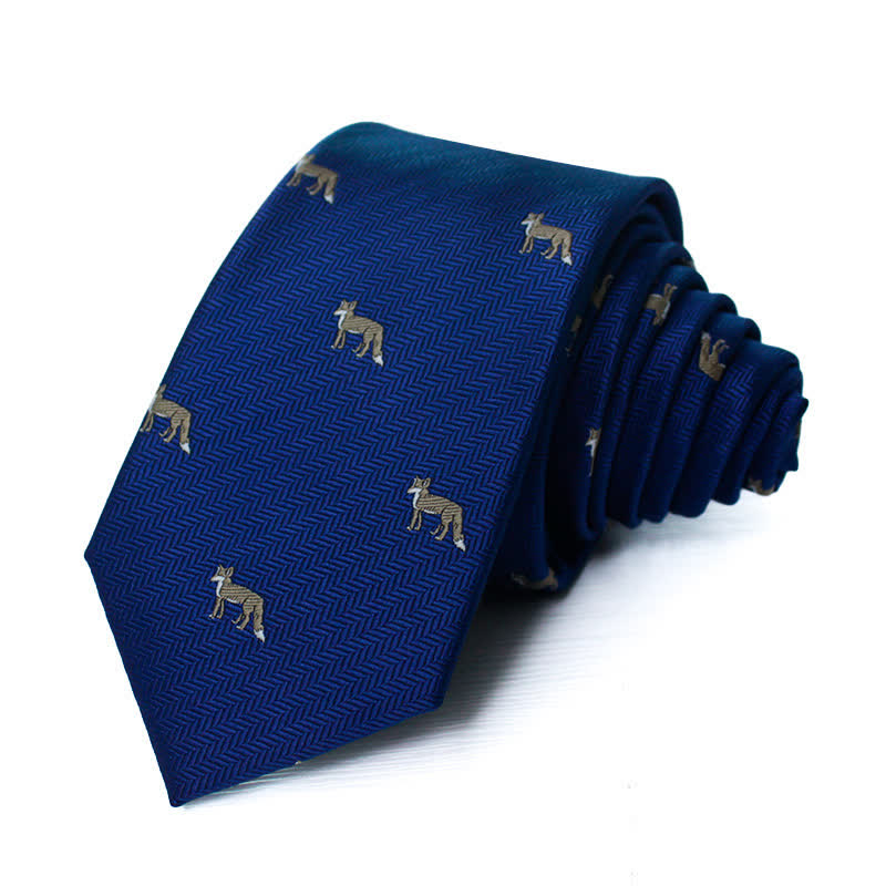 Cravate habillée pour homme à motifs de renards et d'animaux délicats