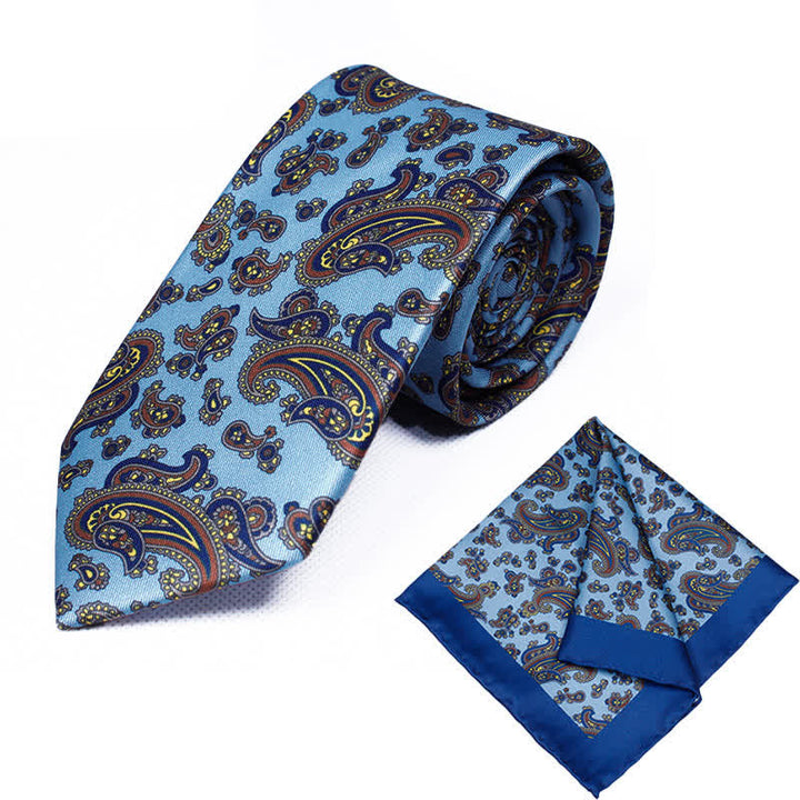Lot de 2 cravates et mouchoirs à motif cachemire géométrique pour homme - Style #2 - image 3