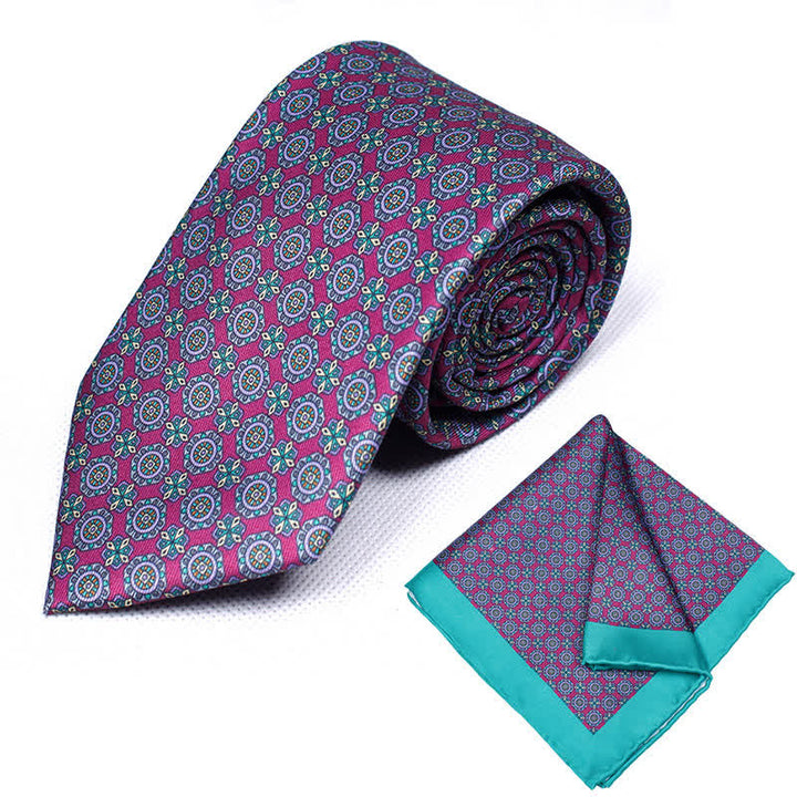 Lot de 2 cravates et mouchoirs à motif cachemire géométrique pour homme - Style #7 - image 8
