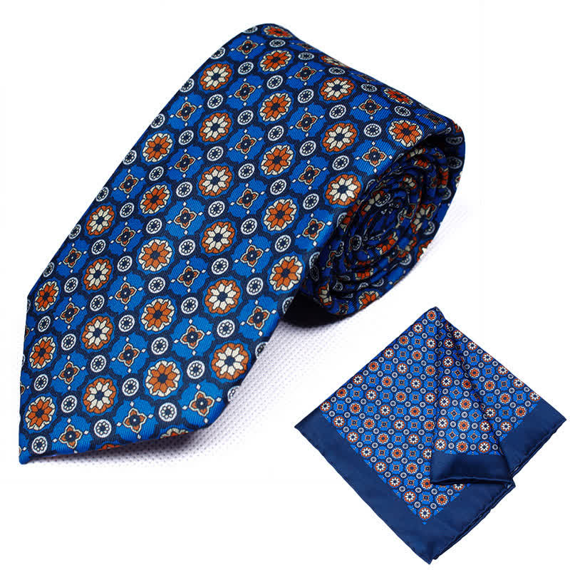 Lot de 2 cravates et mouchoirs à motif cachemire géométrique pour homme - Style #20 - image 21
