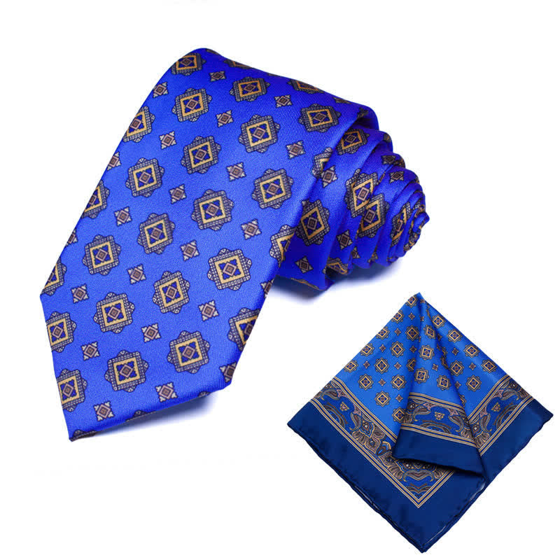 Lot de 2 cravates et mouchoirs à motif cachemire géométrique pour homme - Style #30 - image 31