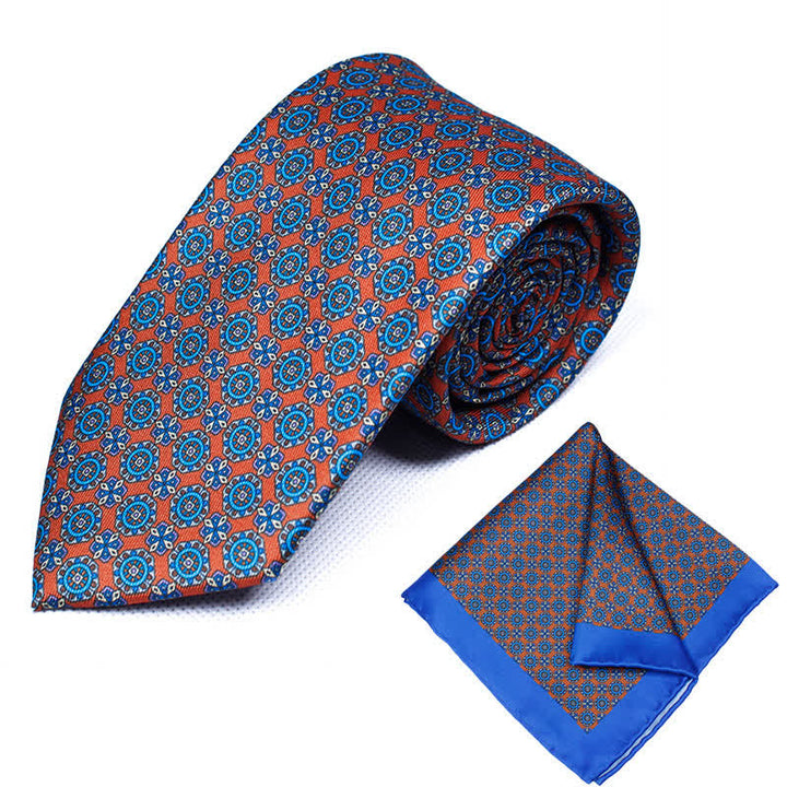 Lot de 2 cravates et mouchoirs à motif cachemire géométrique pour homme - Style #5 - image 6